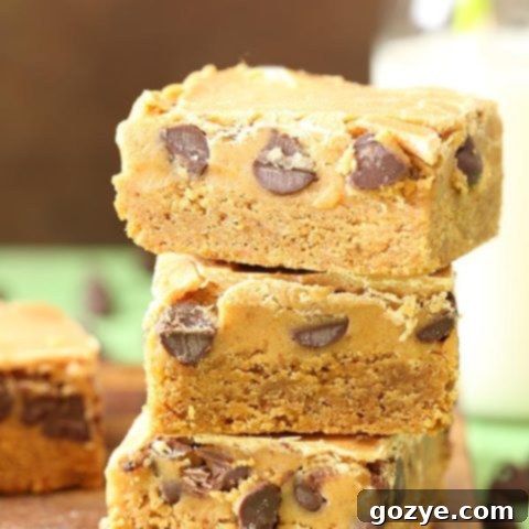 Triple Peanut Butter Cookie Dough Blondies
