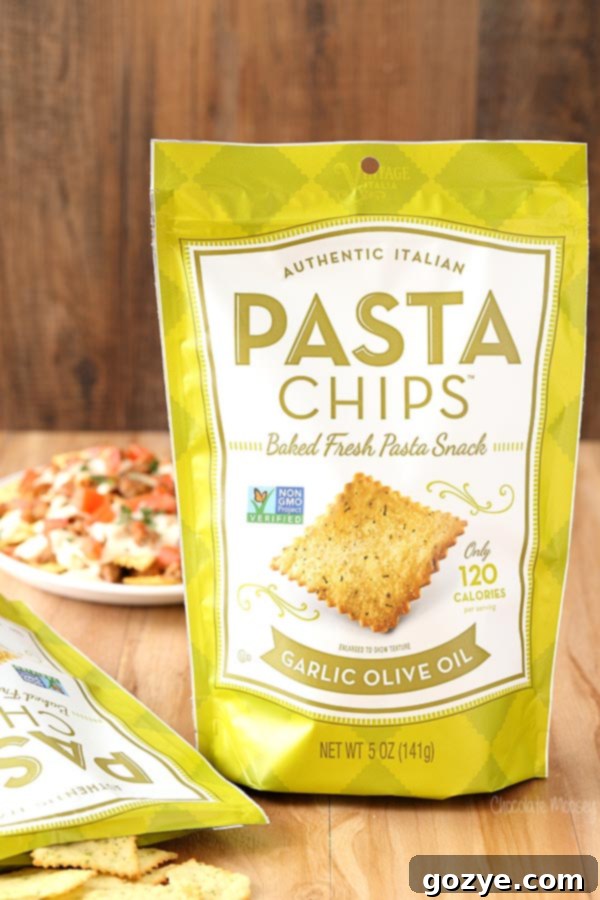Italian Nachos with Pasta Chips