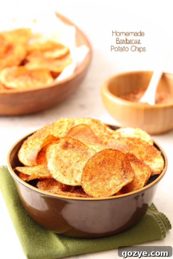 Bowl of Crispy Homemade BBQ Chips