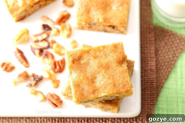 Banana Nut Blondies are a great way to use up overripe bananas