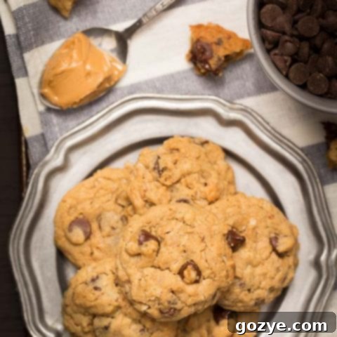 Peanut Butter Oatmeal Chocolate Chip Cookies