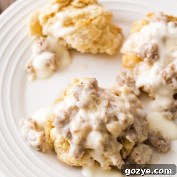 Biscuits with sausage gravy