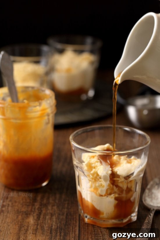 Salted Caramel Affogatos aka Coffee Ice Cream Floats
