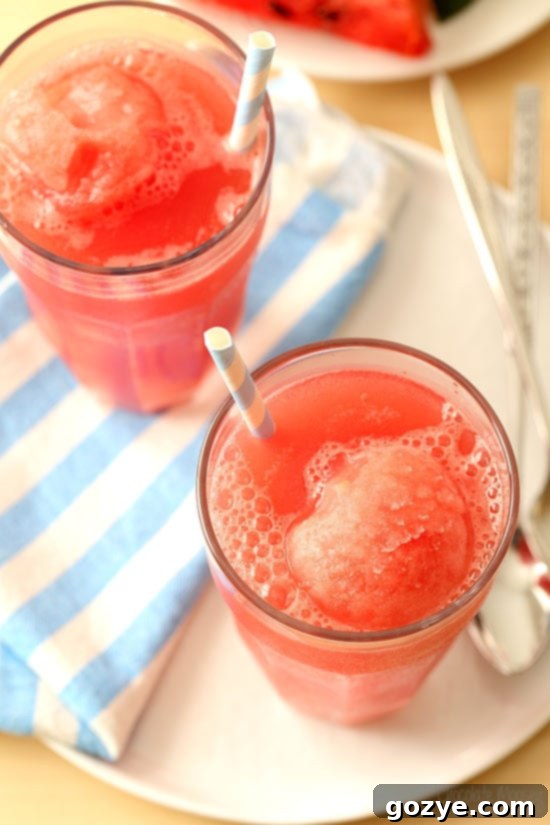 Watermelon Cloud Floats 3 Watermelon Sorbet Floats made with homemade sorbet and watermelon soda