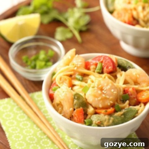 Sesame Shrimp Peanut Noodles Recipe
