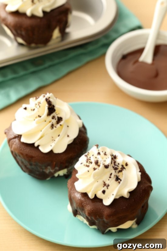 Klondike Ice Cream Cupcakes with a chocolate shell crunch