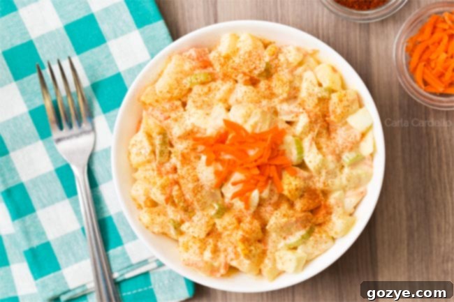Amish Potato Salad in white bowl
