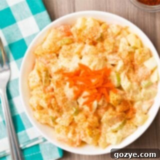 Amish Potato Salad in white bowl