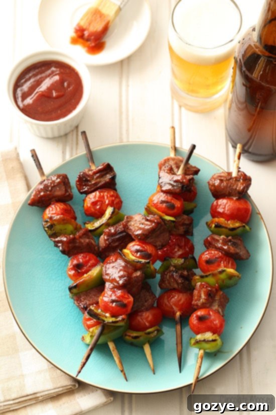 Chipotle Barbecue Lamb Kabobs grilled with a sweet and smoky sauce