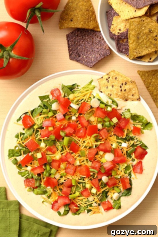 Chipotle Ranch Taco Dip for a 5 minute no cook dip