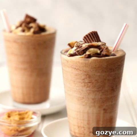 Peanut Butter Frozen Hot Chocolate