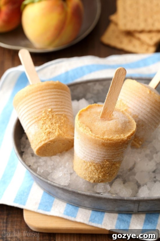 Peach Pie Yogurt Pops - Frozen pie on the go without turning on your oven