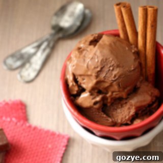 Mexican Chocolate Ice Cream with cinnamon and a hint of chili powder