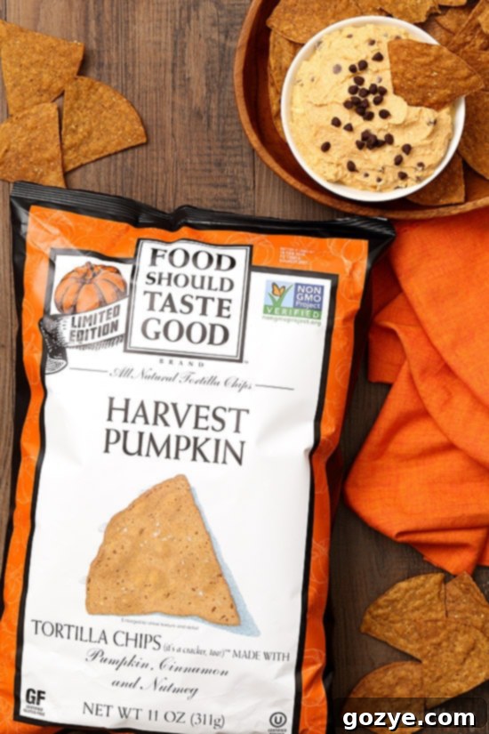 Harvest Pumpkin Chips served with Pumpkin Spice Cannoli Dip