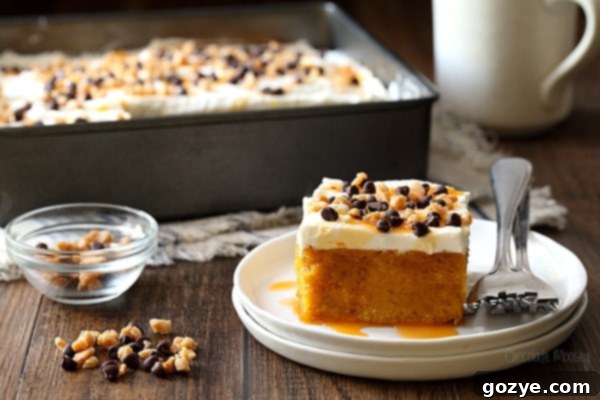 Harvest Pumpkin Poke Cake 6 Pumpkin Spice Poke Cake made from scratch without cake mix