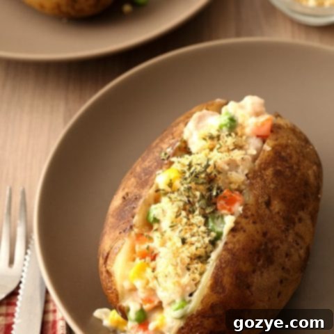 Chicken Pot Pie Baked Potatoes