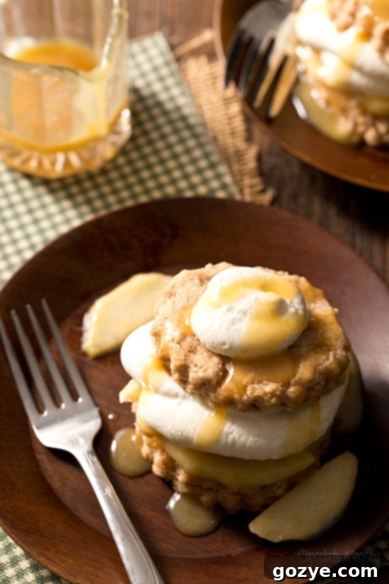 Caramel Apple Shortcakes with tender flaky biscuits