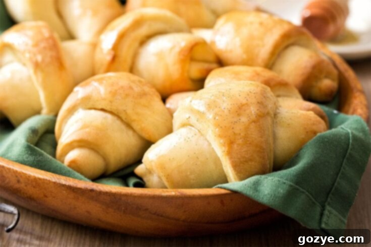 Homemade Crescent Rolls with vanilla honey butter