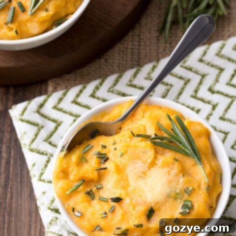 Cheddar Pumpkin Mashed Potatoes For Two - Recipe Card Image