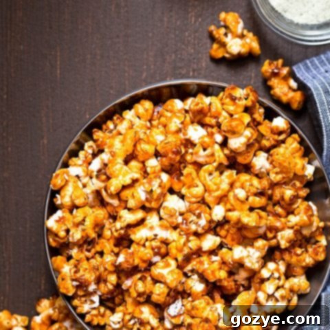 Buffalo Ranch Caramel Popcorn recipe image for Pinterest