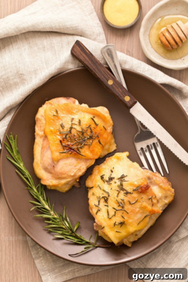 Honey Mustard Chicken Thighs - Dinner For Two