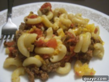 Comforting Bacon Cheeseburger Pasta in a skillet