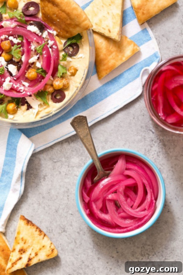 Quick Pickled Red Onions 3 Pickled Red Onions and Hummus Bar