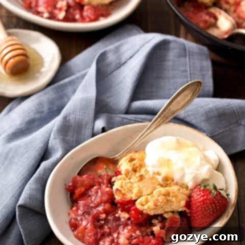 Sweet Summer Strawberry Cobbler 7 Delicious Strawberry Cobbler with Honey Whipped Cream topping