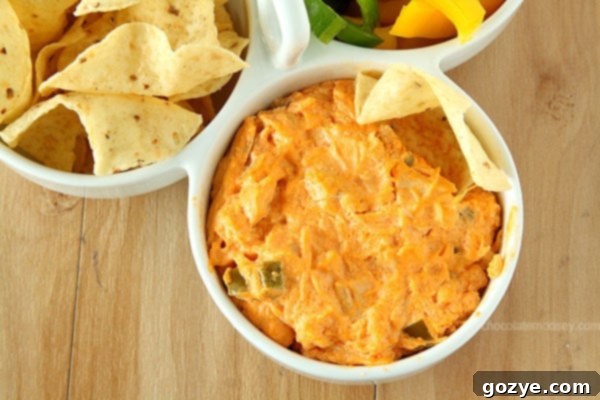 Irresistible Buffalo Chicken Dip 3 Buffalo Chicken Dip in a baking dish, perfect for quick and easy party food