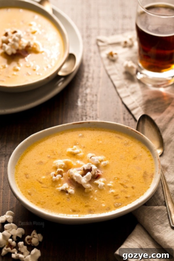 Popcorn-Topped Bacon Beer Cheese Soup 4 Bacon Beer Cheese Soup with Popcorn