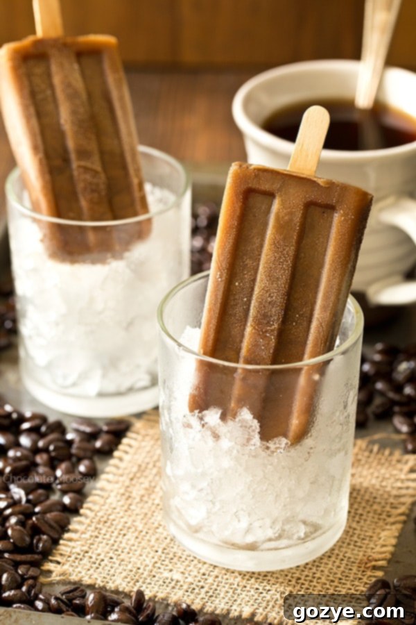 Creamy Caramel Latte Pops 2 Delicious Caramel Latte Pops for a refreshing summer treat
