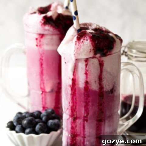 Blueberry Cream Soda Floats