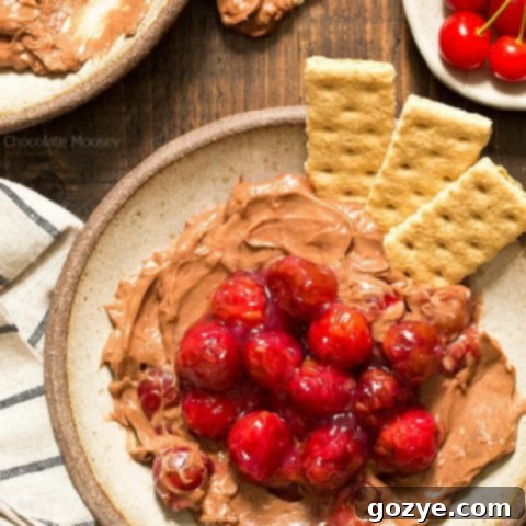 Decadent Chocolate Cherry Cheesecake Dip 6 Chocolate Cherry Cheesecake Dip (Small Batch)