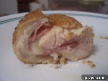 Delicious Stuffed Chicken Cordon Bleu with a crispy golden crust