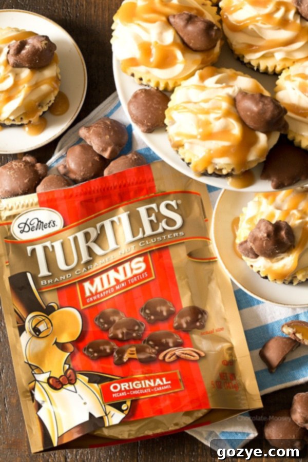 You don't need a reason (other than you're hungry) to enjoy these Mini Caramel Cheesecakes with a chocolate cookie crust, caramel cheesecake filling, caramel whipped cream, and caramel nut clusters.