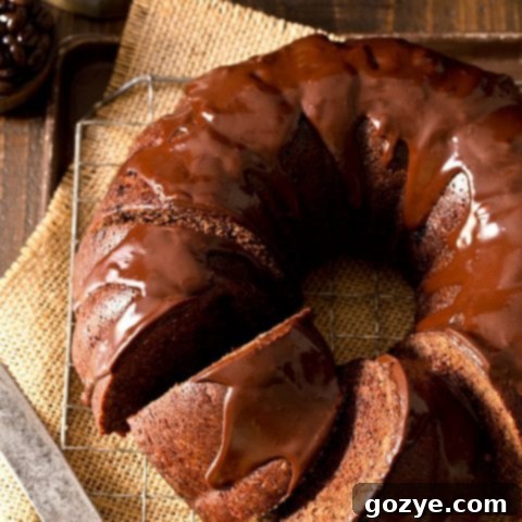 Chocolate Mocha Pumpkin Bundt Cake with ganache