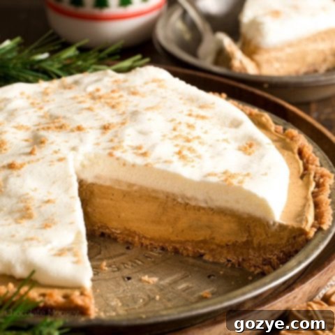 Delicious No Bake Gingerbread Pie with a festive topping