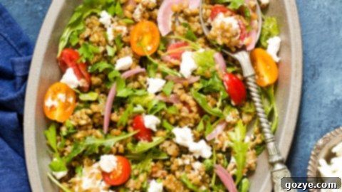 Really Good Freekeh Salad with Arugula, Tomatoes, Goat Cheese