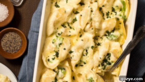Chicken Broccoli Alfredo Stuffed Shells For Two