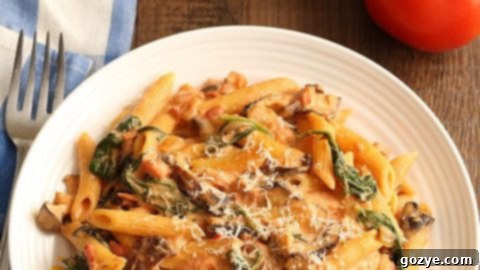 Creamy Tomato and Mushroom Pasta (Dinner For Two)