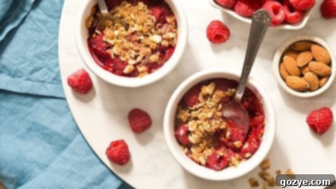 Mini Raspberry Almond Crisp For Two in Ramekins