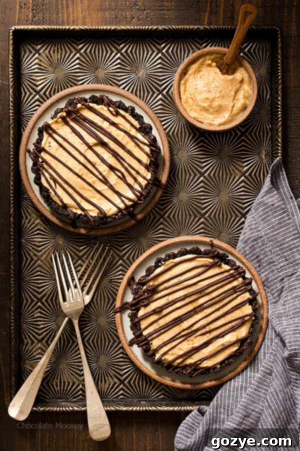 No Bake Mini Peanut Butter Mousse Tarts For Two - Perfect Date Night Dessert