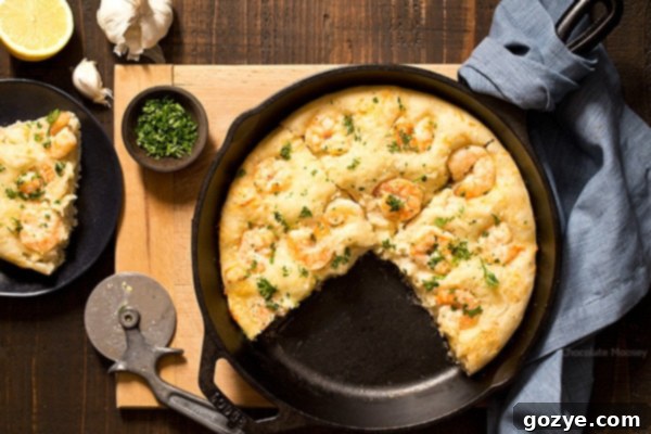 Shrimp Scampi Skillet Pizza for Two