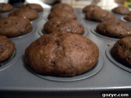 A batch of freshly baked mini chocolate chunk muffins cooling on a wire rack, ready for a comforting breakfast or snack.