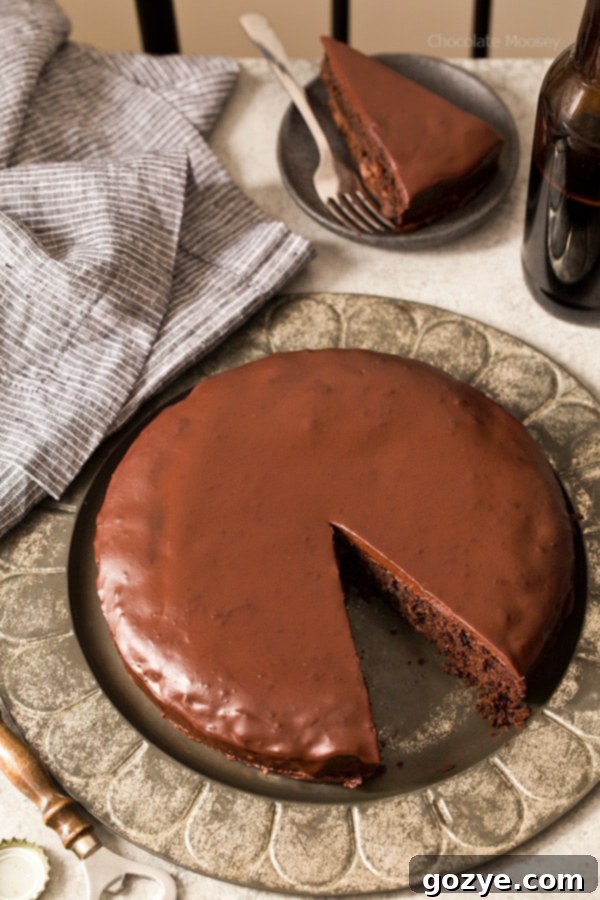 Chocolate Stout Cake with Beer Ganache