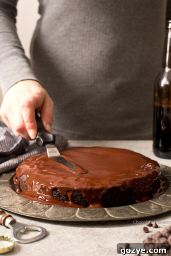 Chocolate Stout Cake with Chocolate Ganache 