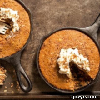 Toasted Coconut Skillet Cakes, a delicious and easy dessert recipe baked in a cast iron pan.