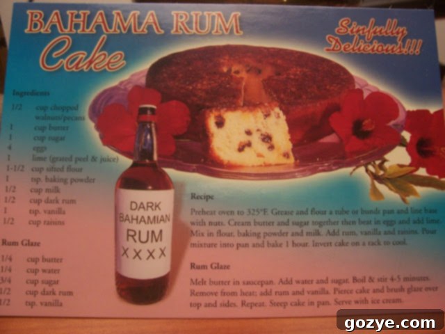 Bahama Rum Cake postcard from San Salvador