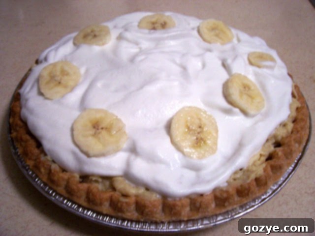 Banana Cream Pie with whipped cream topping