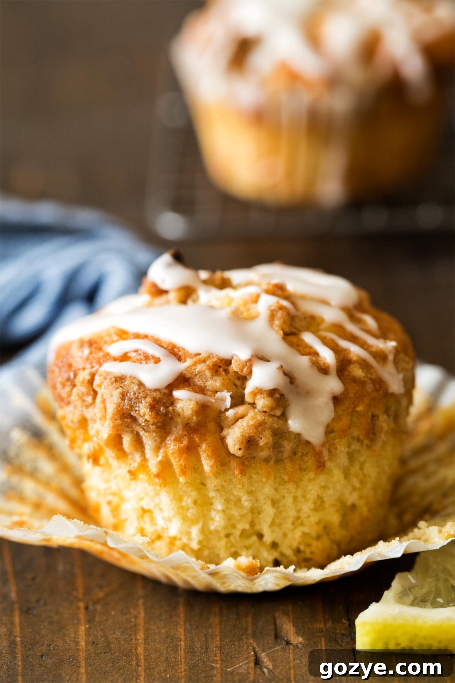 Unwrapped lemon muffins